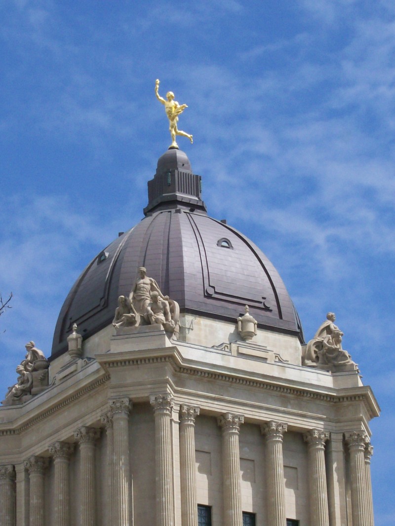 Dome of legislative building with golden boy