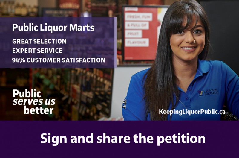 Public Serves Us Better with image of Liquor Mart worker