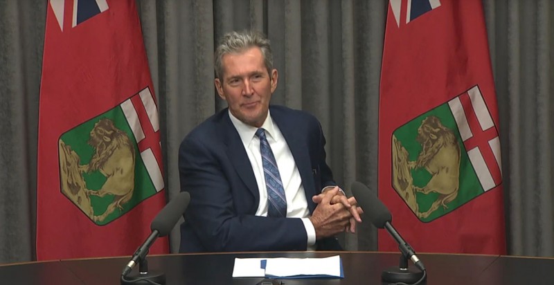 Premier Pallister at desk