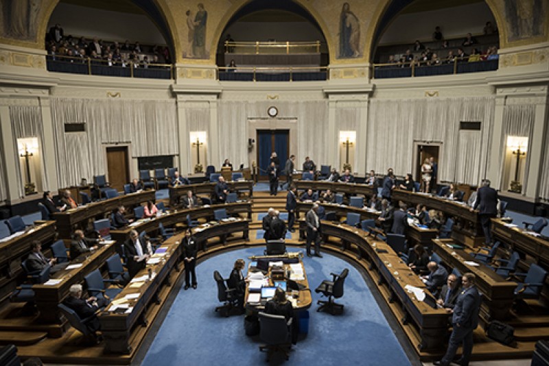 inside Manitoba legislative chamber