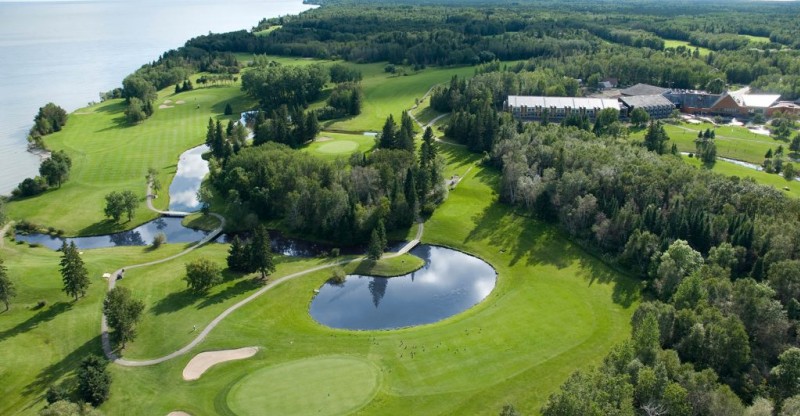 ariel view of Hecla golf course